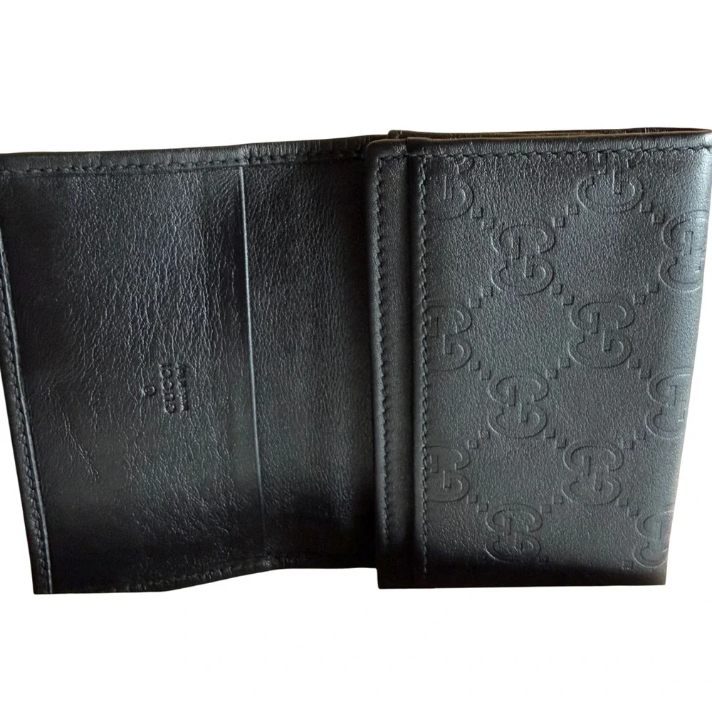 Gucci Guccissima Wallet Designer Minimalist OS Y2K 2000s Black Quie Luxury